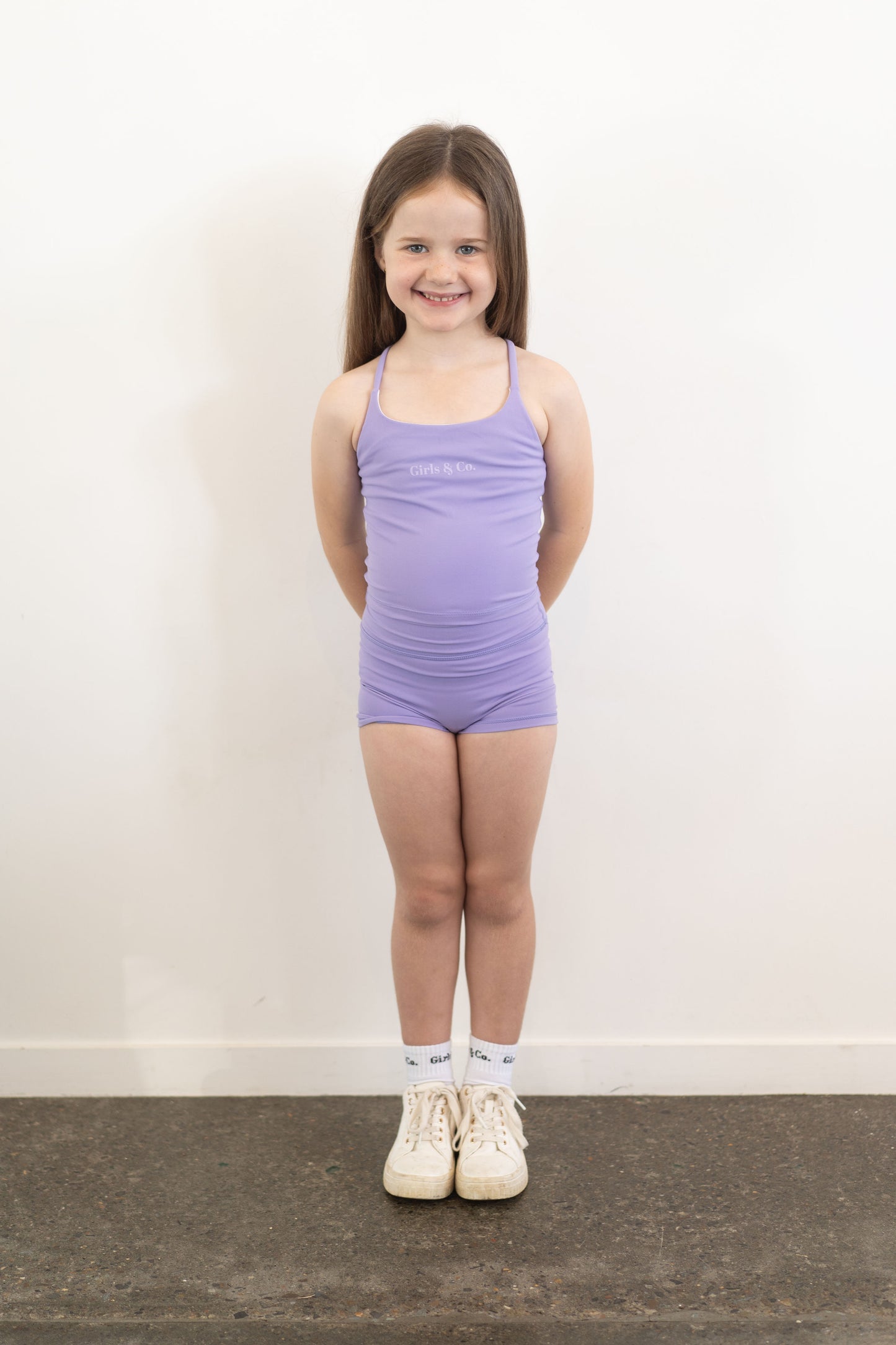 Purple Activewear Top and Mini Shorts Set