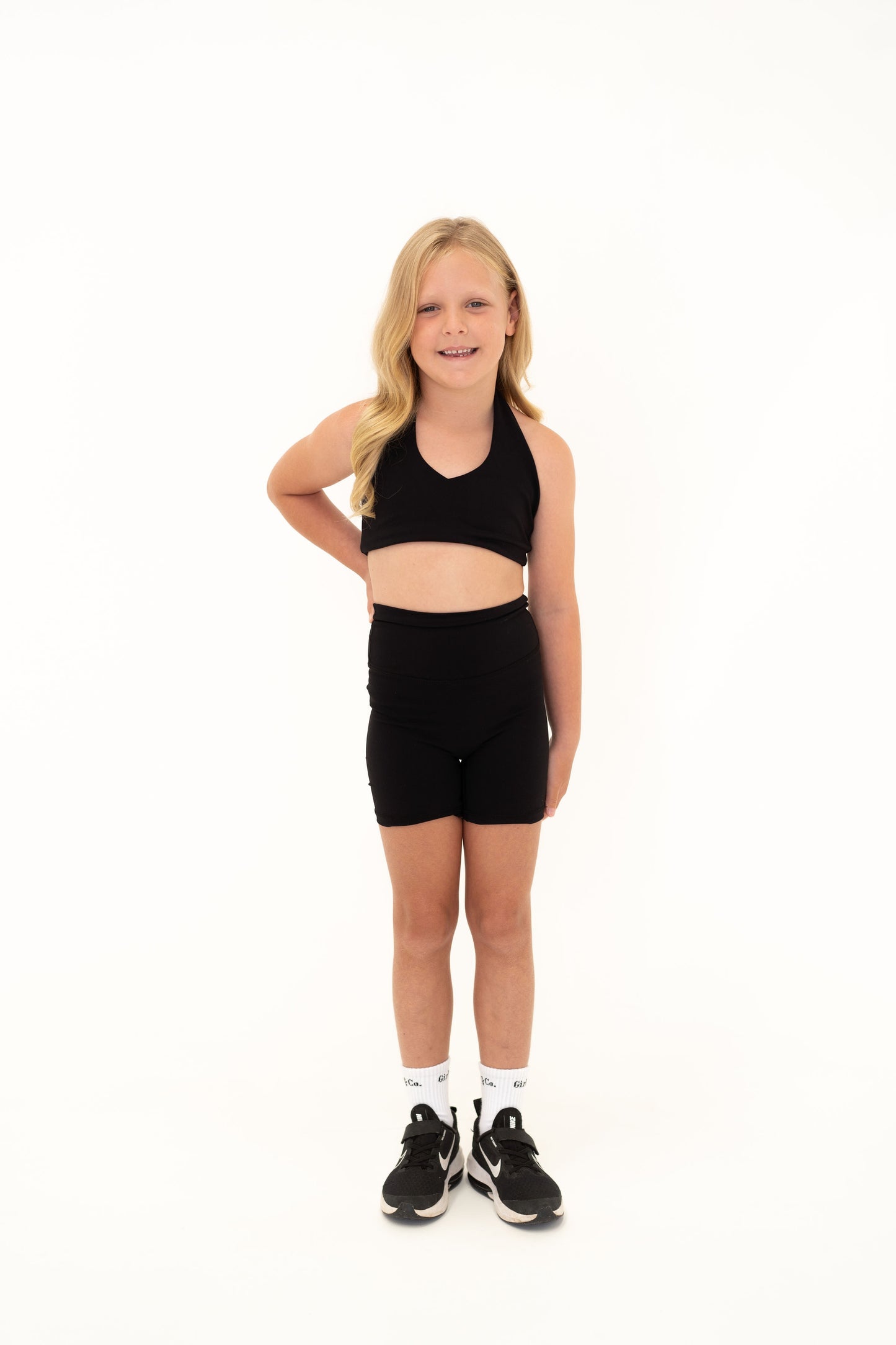 The Essential Black Halter Crop