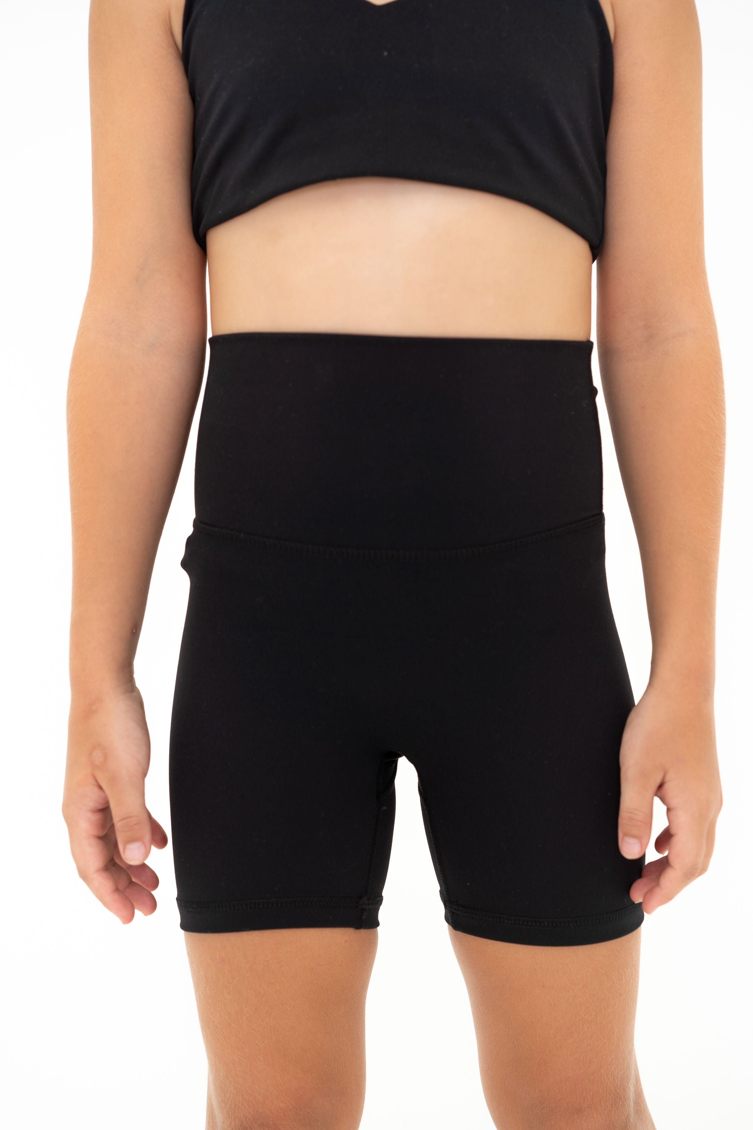 Mid‑Length Active Shorts - Black