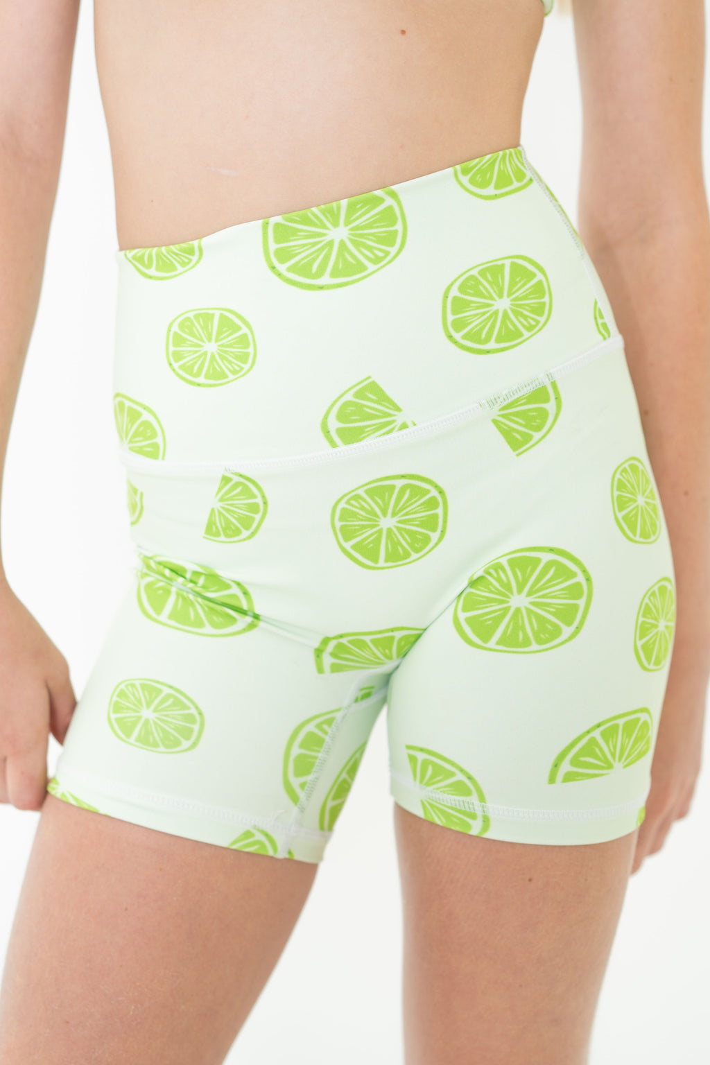Lime Mid-Length Active Shorts