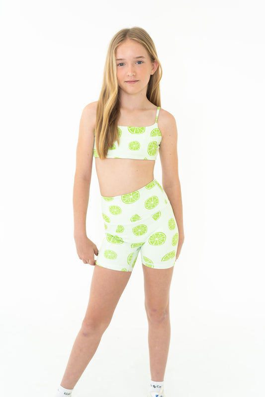 Lime Bando Crop Top