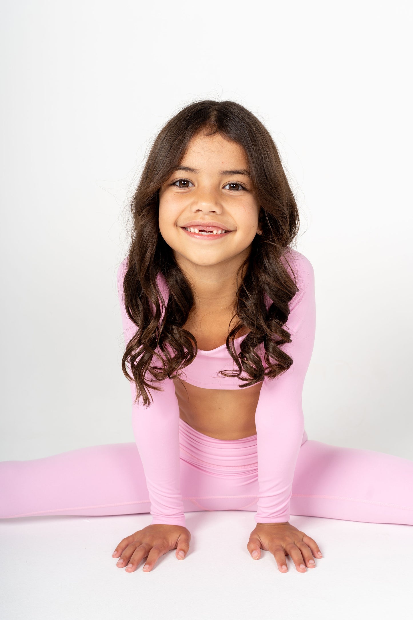 Long Sleeve Crop Top - Bubblegum Pink
