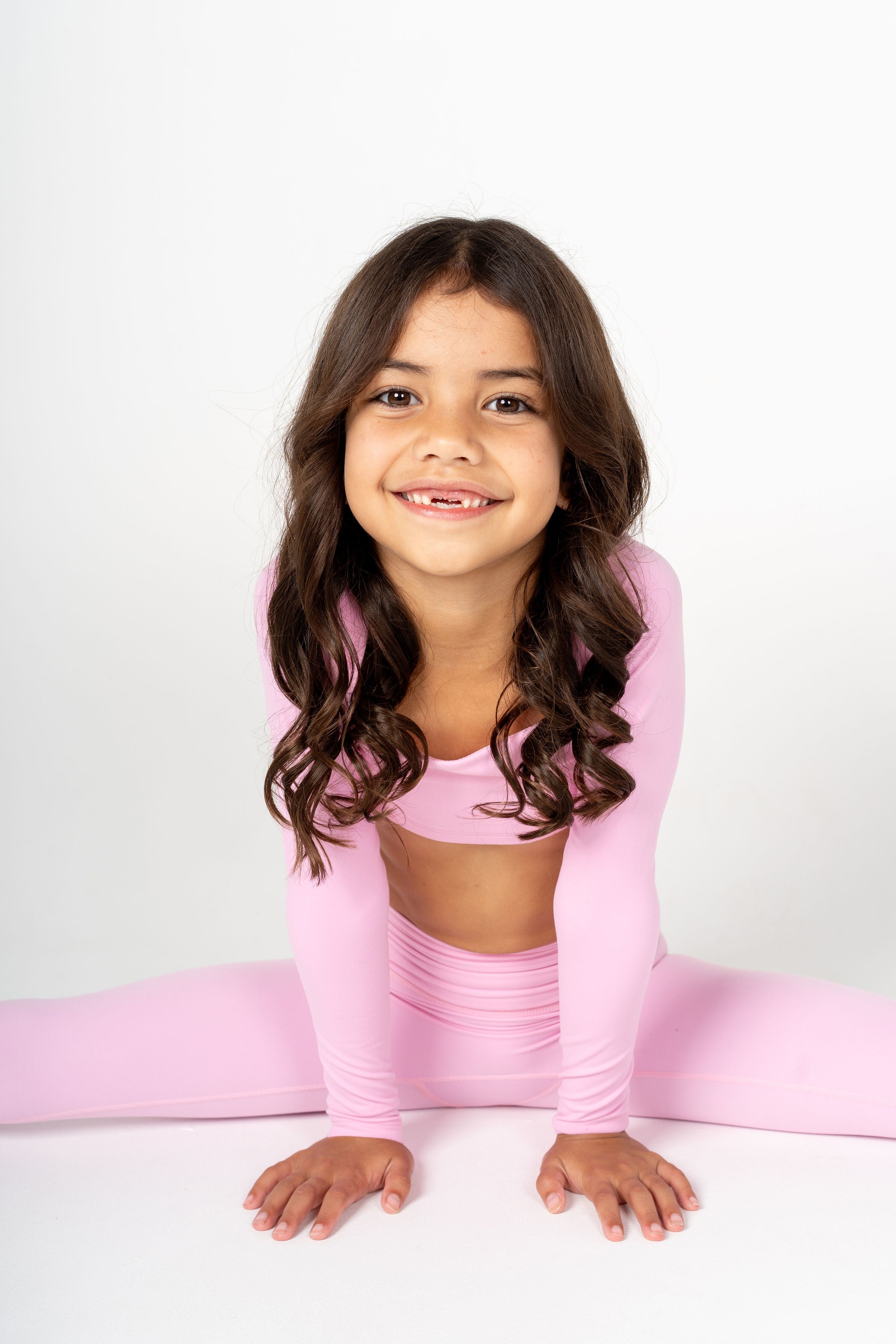 Long Sleeve Crop Top - Bubblegum Pink