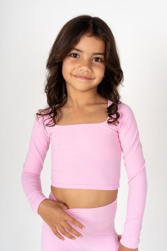 Long Sleeve Long Top - Bubblegum Pink