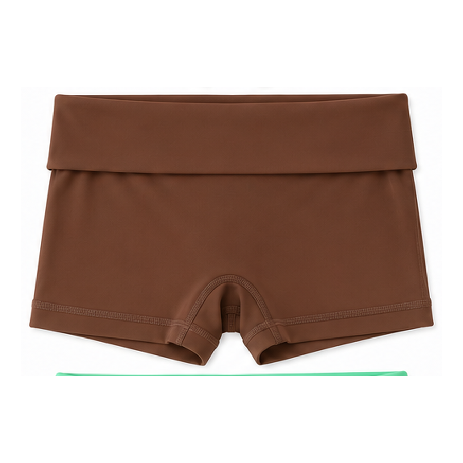 Foldover Activewear Shorts - 2-in-1 Design